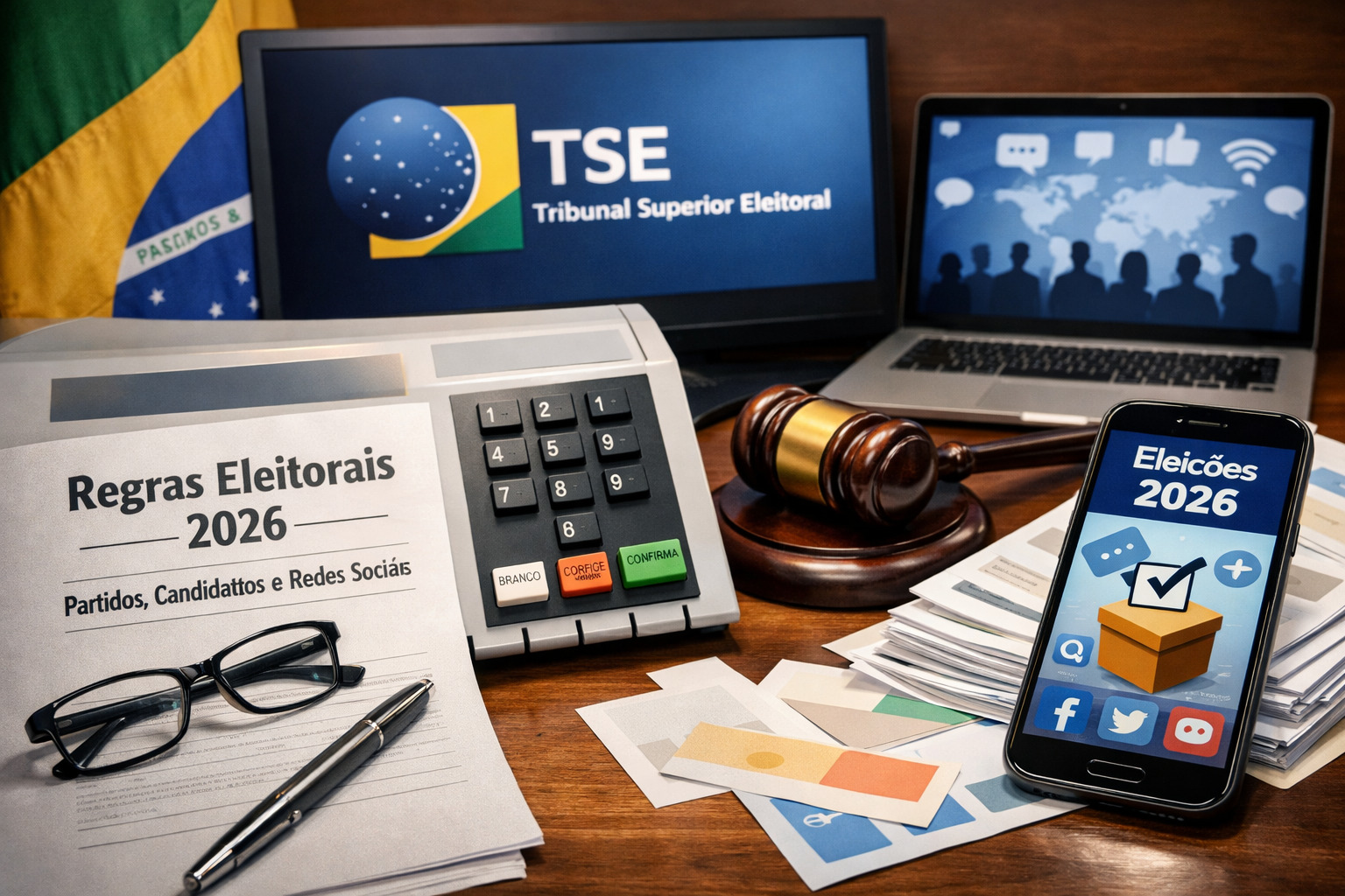 TSE define novas regras para as eleições de 2026 com bloqueio de conteúdos com IA nas 72 horas antes da votação e proibição de pagamento por propaganda política nas redes.