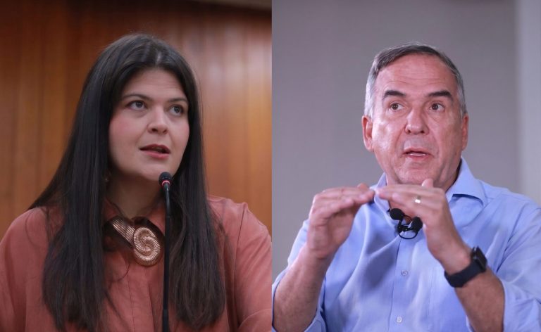 Vereadora Aava Santiago (PSB) e Prefeito Sandro Mabel (União)