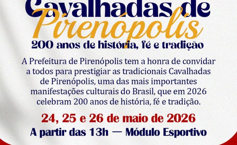 Cavalhadas de Pirenópolis terão edição histórica em 2026 para celebrar 200 anos de tradição, fé e cultura. Evento acontece entre os dias 24 e 26 de maio.