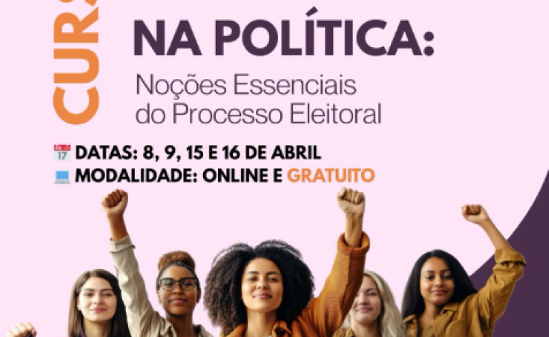Curso Mulheres na Política promovido pela Escola Judiciária Eleitoral do TRE-GO terá 4 dias de aulas online sobre processo eleitoral, direitos das mulheres e participação política.